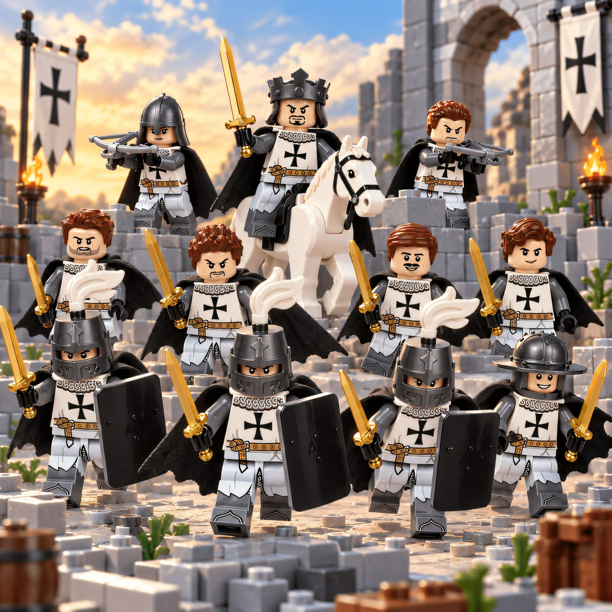 Brick Bros Gift Card knight army scene, high resolution