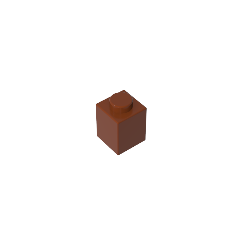 Brown 1x1 building brick, compatible standard shape reference