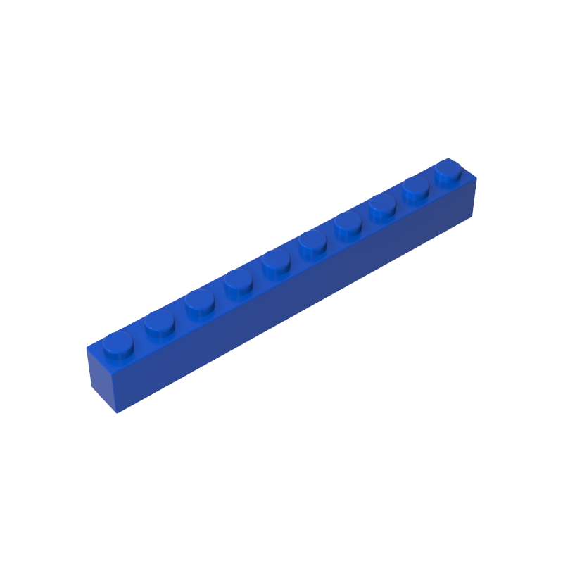 Blue 1x10 building brick, compatible standard shape reference