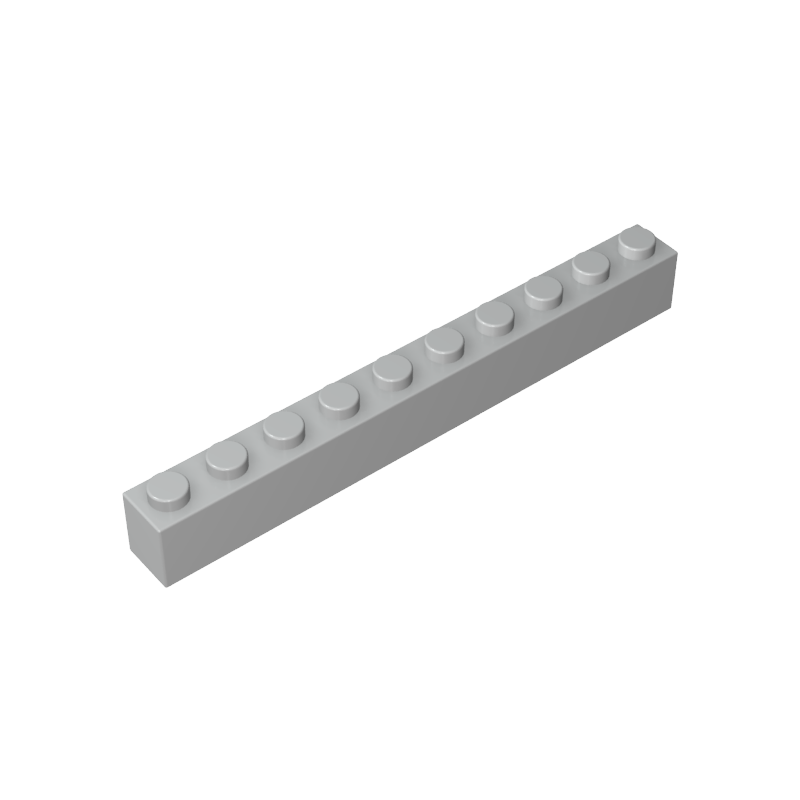 Light Grey 1x10 building brick, compatible standard shape reference