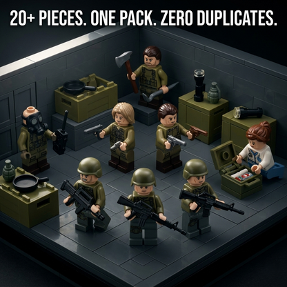 BrickBros 20+ Piece Ultimate Military Weapons & Gear Set — GROZA, M16A4, M416, Pistols, Axes, Med Kit & More | 20+ Pieces