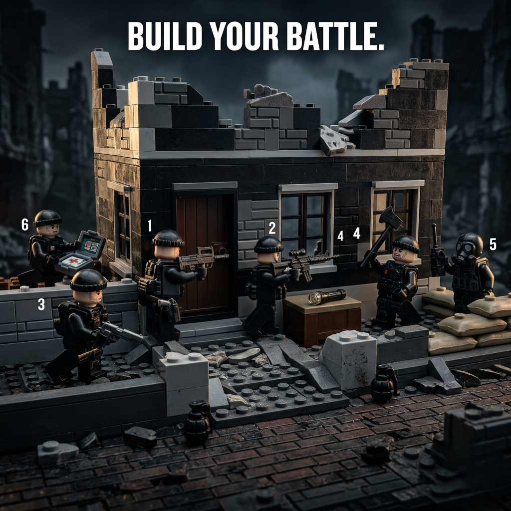BrickBros 20+ Piece Ultimate Military Weapons & Gear Set — GROZA, M16A4, M416, Pistols, Axes, Med Kit & More | 20+ Pieces