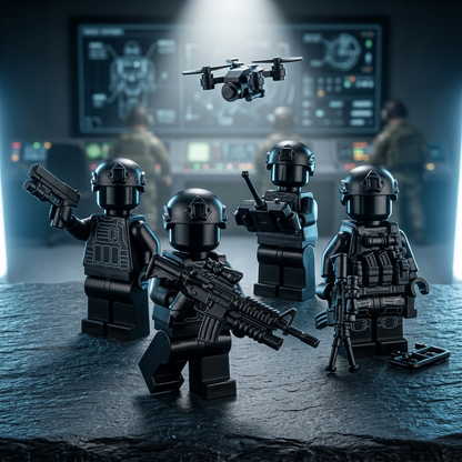 BrickBros Military Weapons Pack — Assault Rifle, Combat Pistol, Drone Unit & Remote