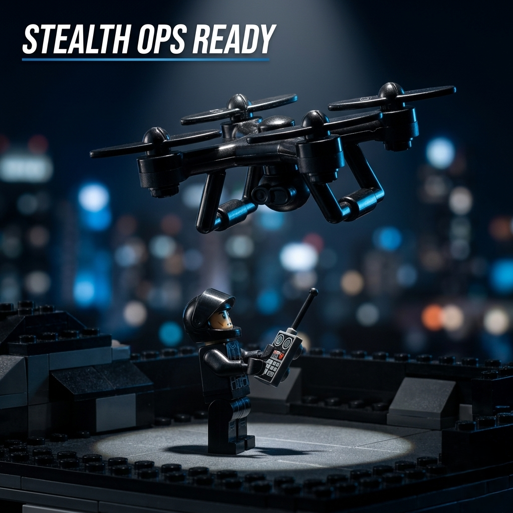 BrickBros Quadcopter Drone Minifigure Accessory — Black & Tan | 2 Colors