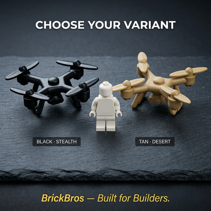 BrickBros Quadcopter Drone Minifigure Accessory — Black & Tan | 2 Colors