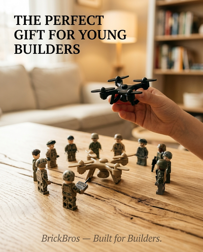 BrickBros Quadcopter Drone Minifigure Accessory — Black & Tan | 2 Colors