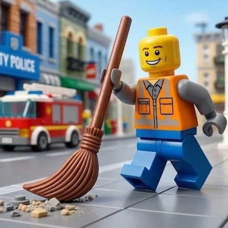 Medium Brown Household Broom Minifigure Accessory