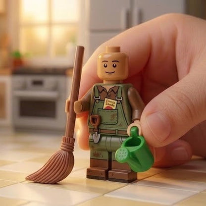 Medium Brown Household Broom Minifigure Accessory