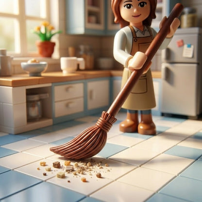 Medium Brown Household Broom Minifigure Accessory