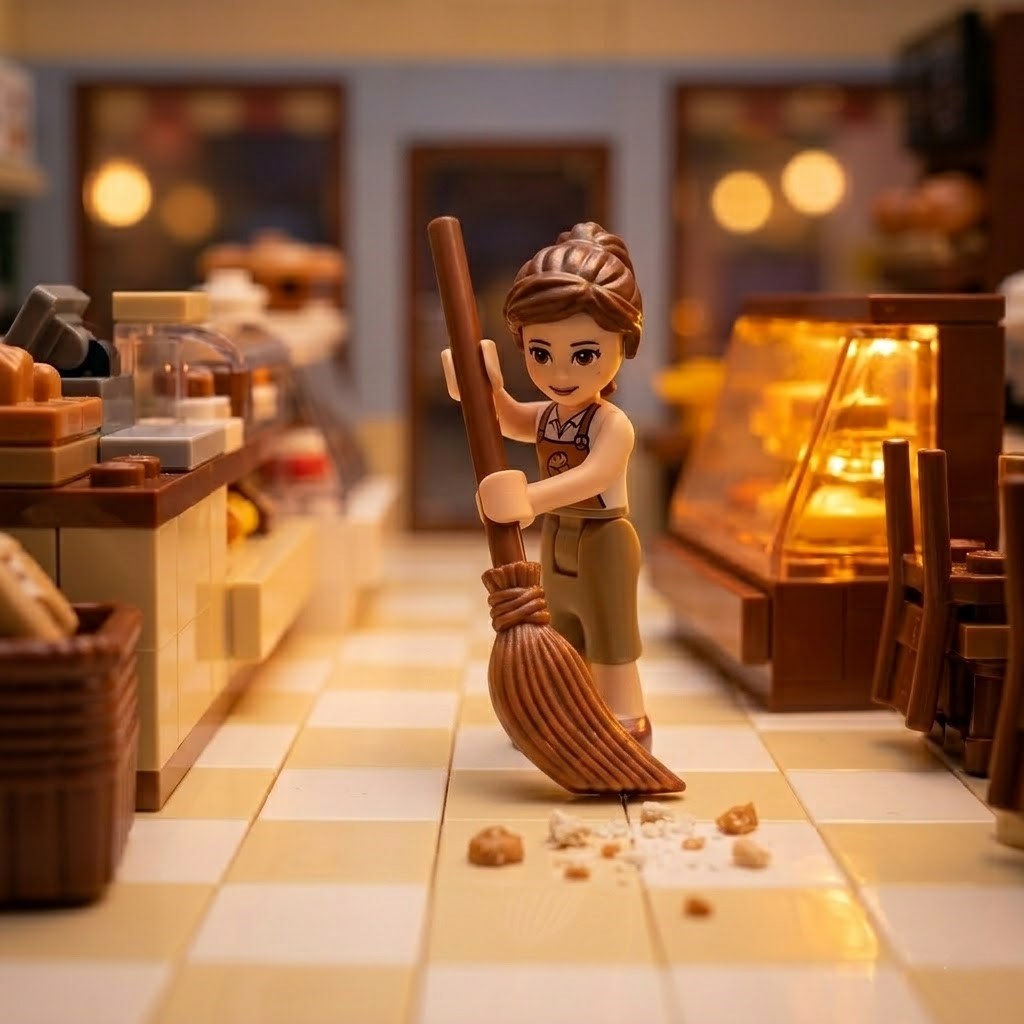 Medium Brown Household Broom Minifigure Accessory