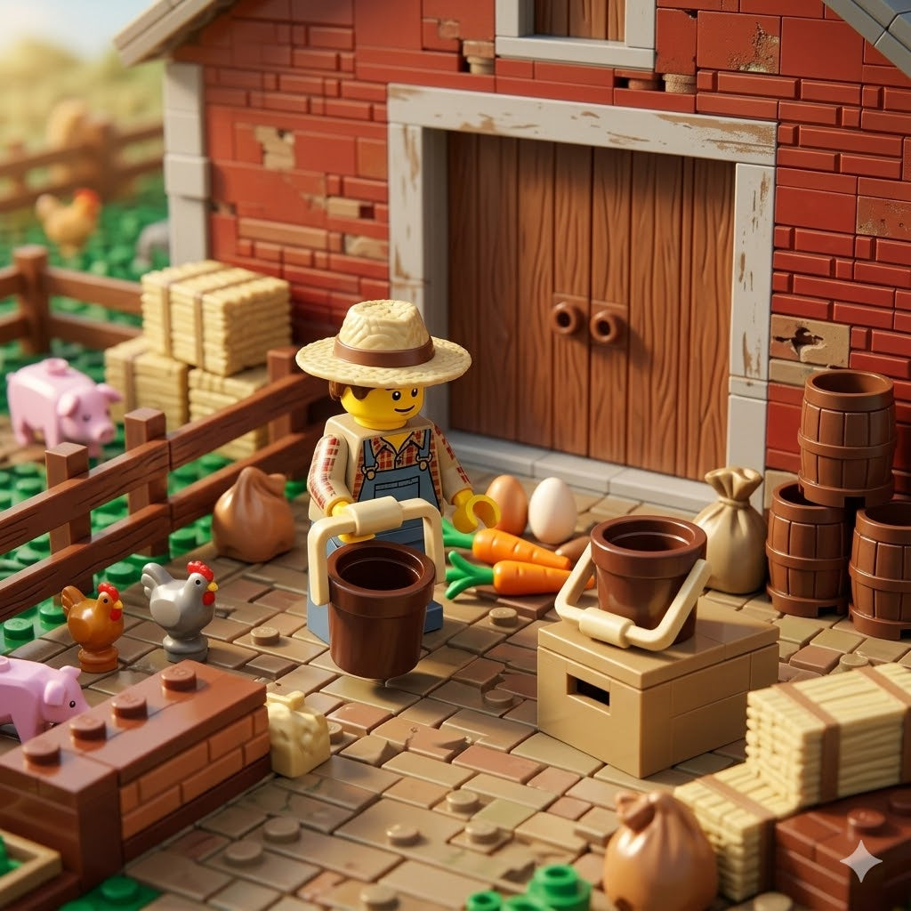 Brown Bucket Accessory Minifigure