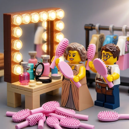 Pink Hair Brush Accessory Minifigure, brick-compatible minifigure accessory from Brick Bros, view 4