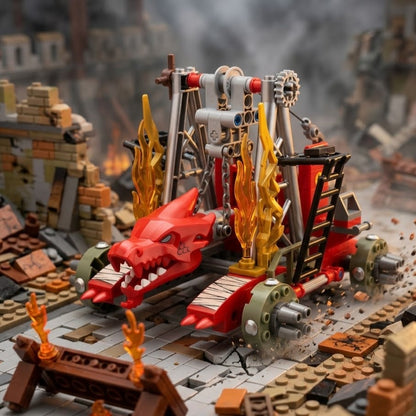 Red Dragon's Siege Power Ultimate Brick Engine Building Set