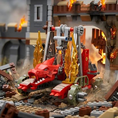 Red Dragon's Siege Power Ultimate Brick Engine Building Set