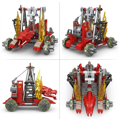 Red Dragon's Siege Power Ultimate Brick Engine Building Set