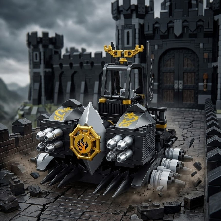 Black & Gold Heavy Assault Battle Vehicle Building Brick Set