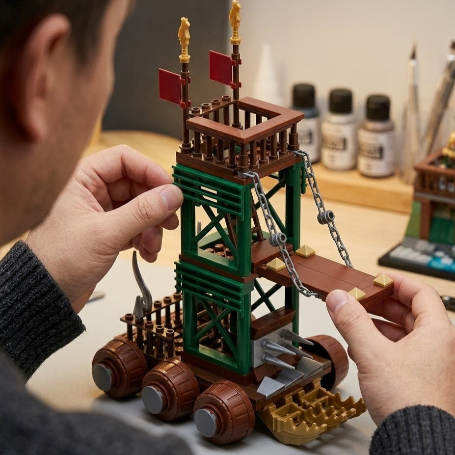 Premium Ancient Siege Tower Building Brick Set