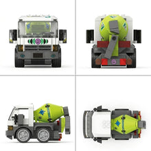 Lime Green Cement Mixer Truck Building Brick Model