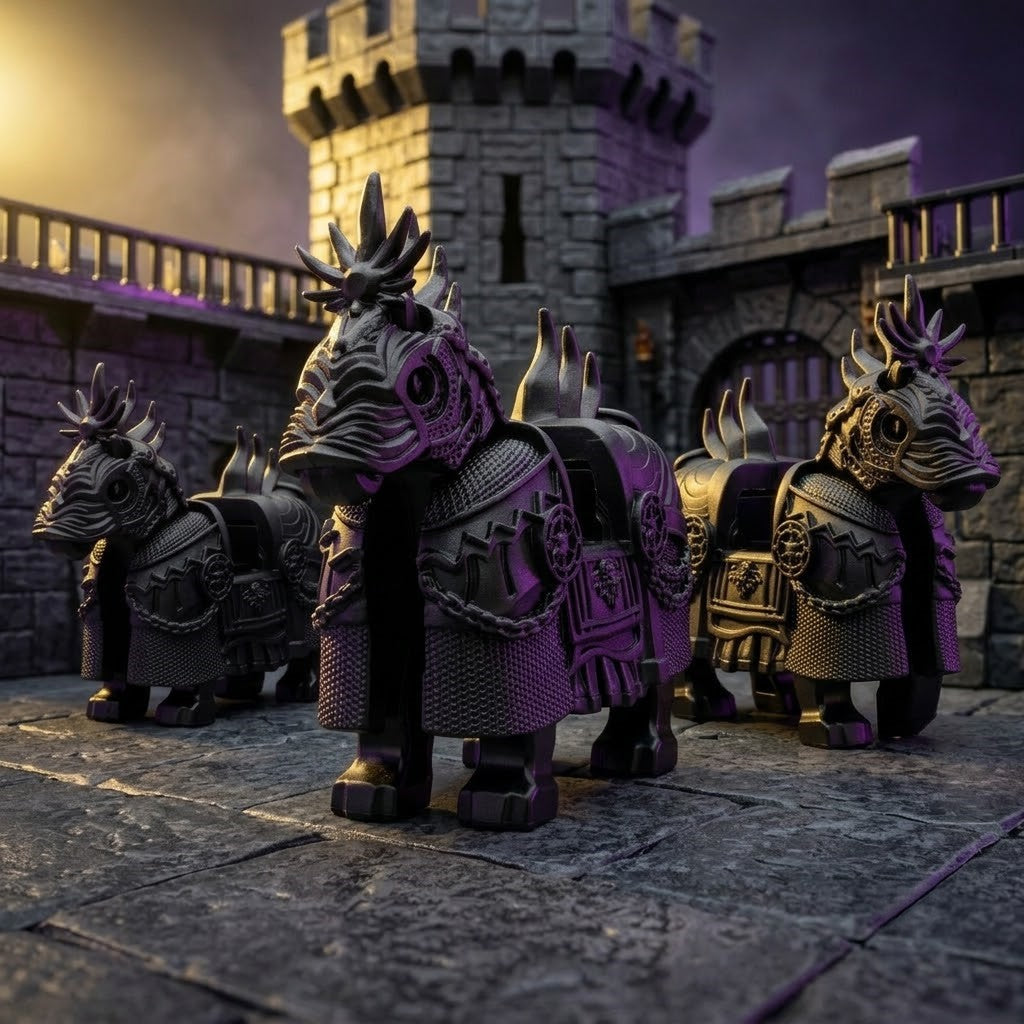 Black Armored Warhorse Minifigure Accessory