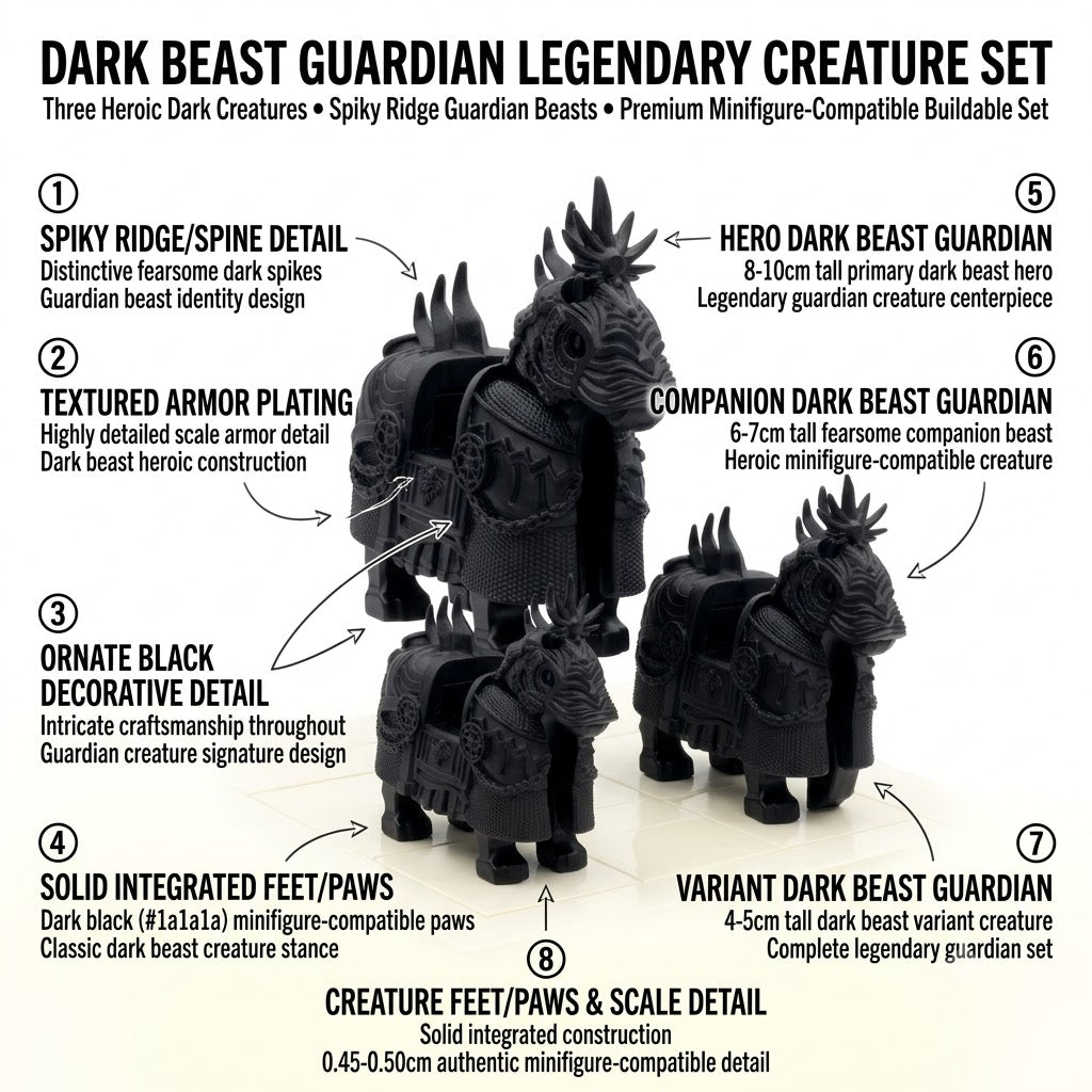 Black Armored Warhorse Minifigure Accessory