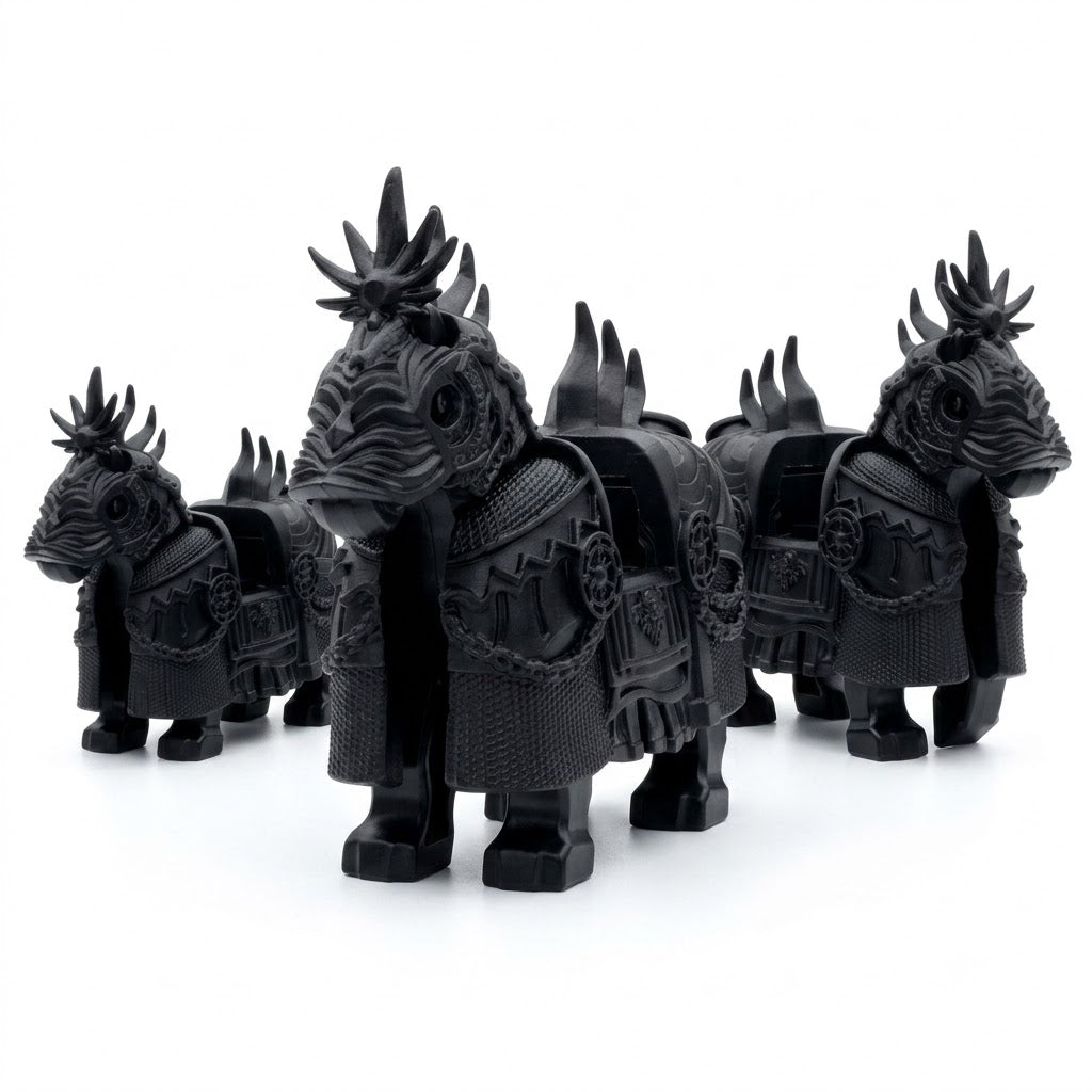 Black Armored Warhorse Minifigure Accessory