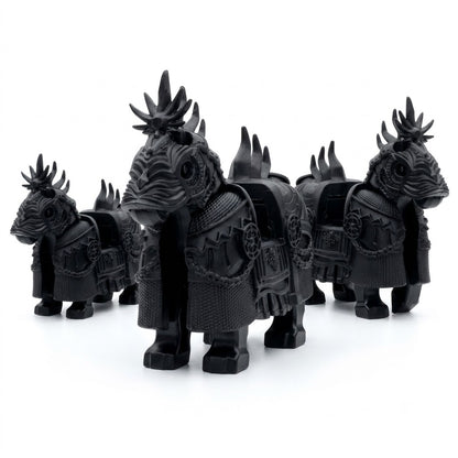 Black Armored Warhorse Minifigure Accessory