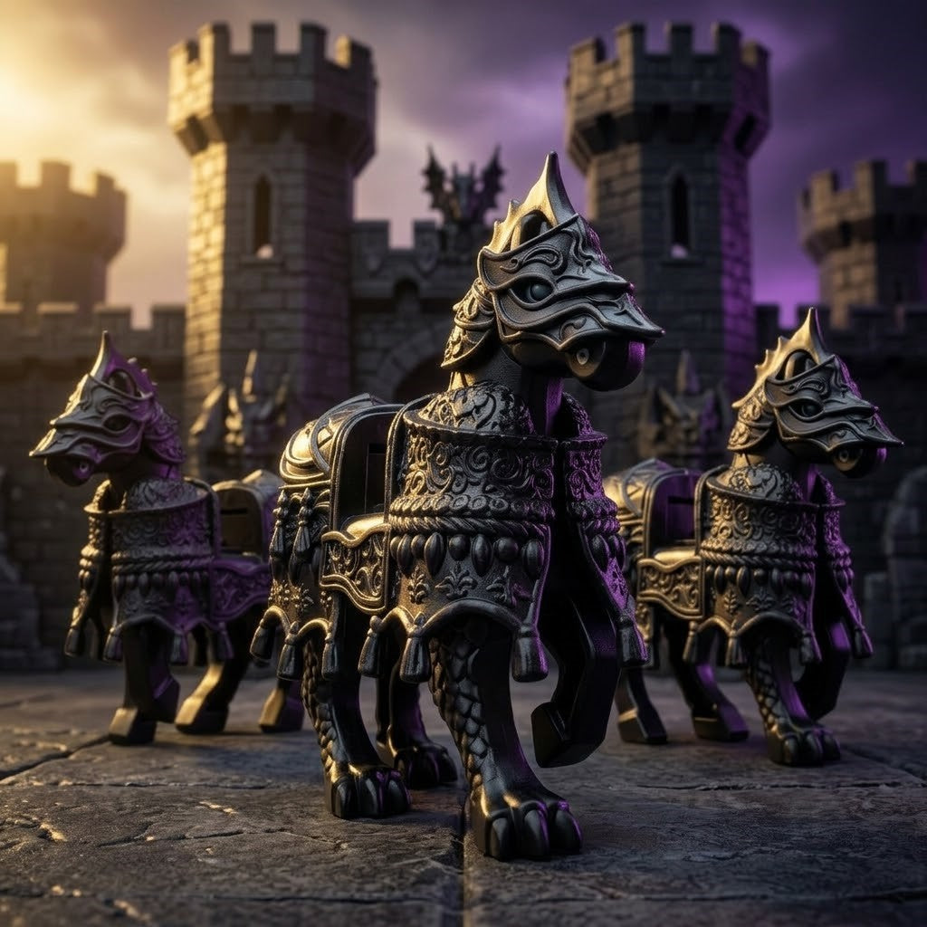 Black Armored Warhorse Minifigure Accessory II