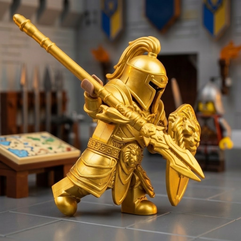 Stormwind City Guard Elite Gold Knight Collectible Minifigure