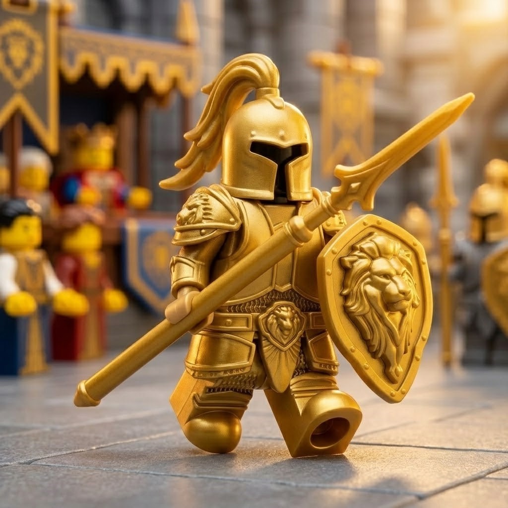Stormwind City Guard Elite Yellow Gold Knight Collectible Minifigure
