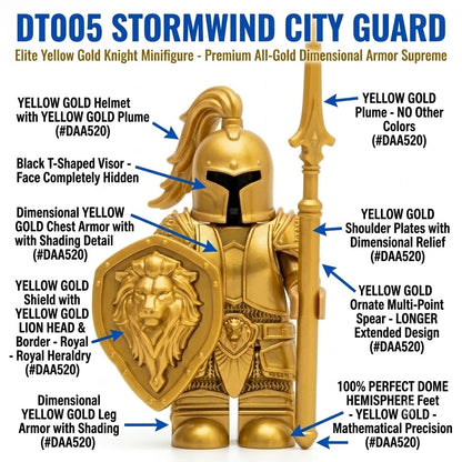 Stormwind City Guard Elite Yellow Gold Knight Collectible Minifigure