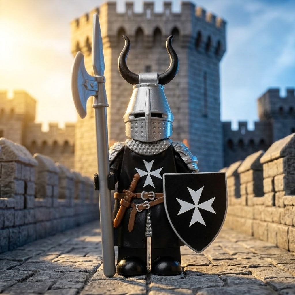 Black Horned Hospitaller Knight Collectible Minifigure