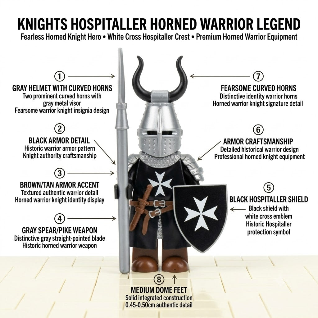Black Horned Hospitaller Knight Collectible Minifigure