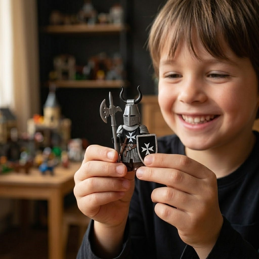 Black Horned Hospitaller Knight Collectible Minifigure