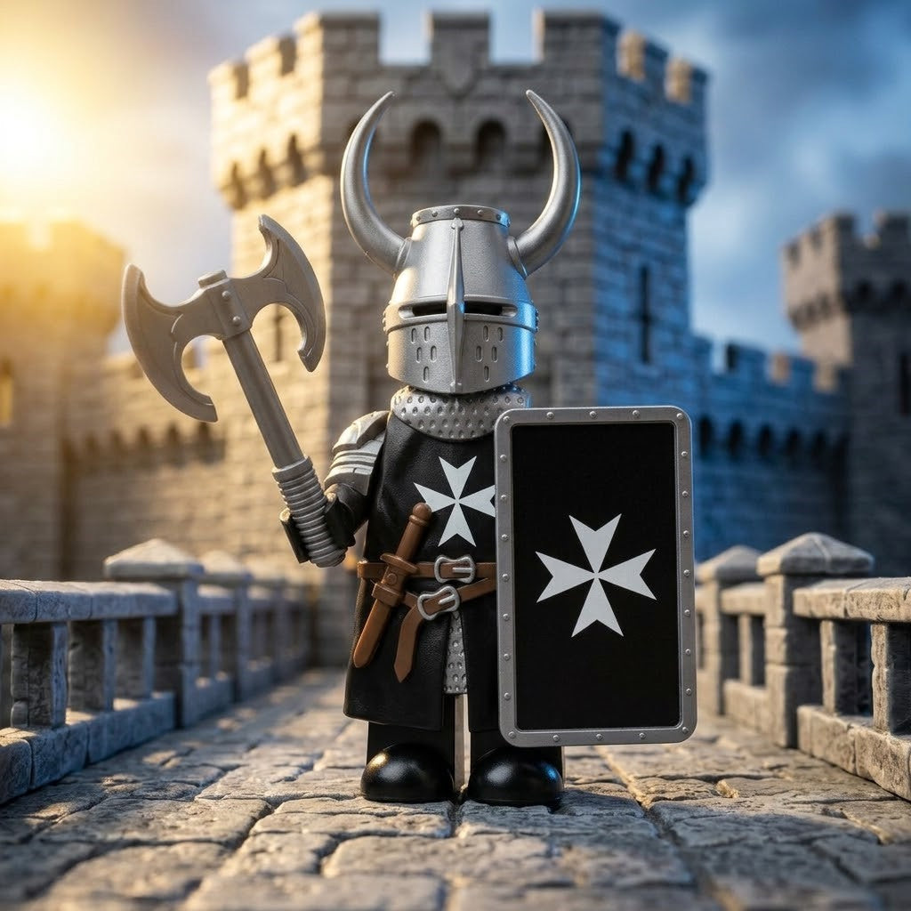 Black Horned Hospitaller Axeman Collectible Minifigure