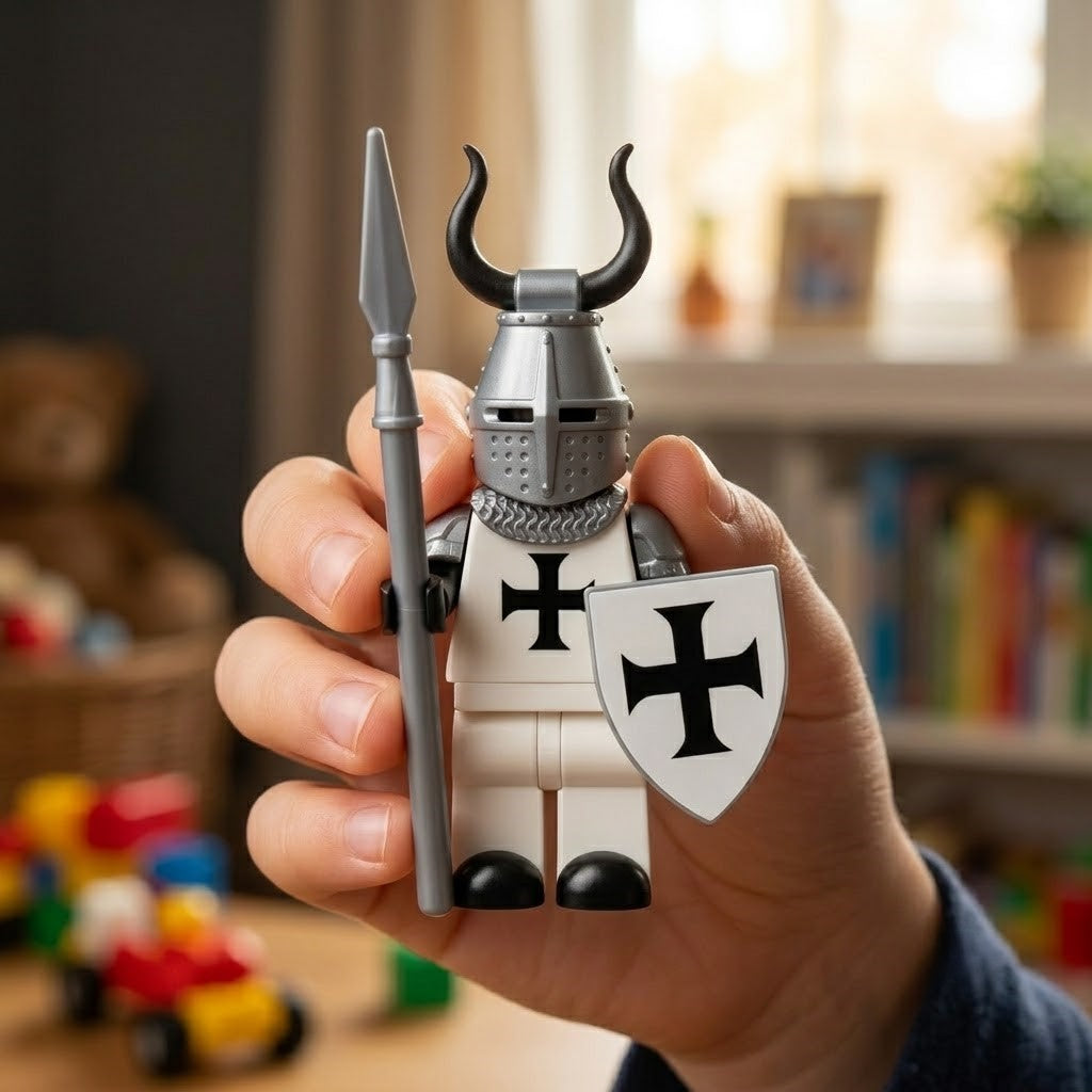 White Horned Teutonic Knight Collectible Minifigure