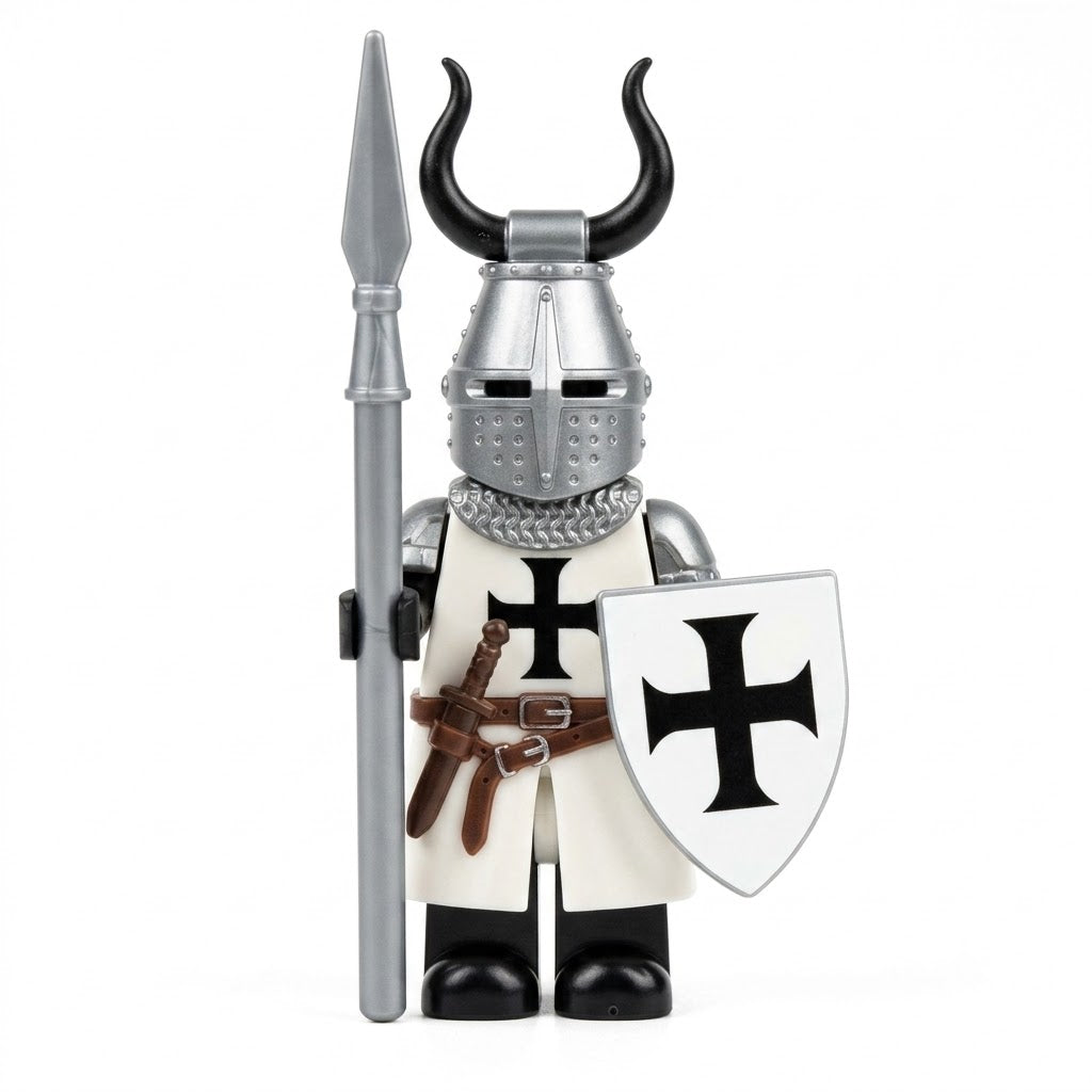 White Horned Teutonic Knight Collectible Minifigure