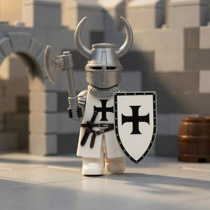 White Horned Teutonic Axeman Collectible Minifigure