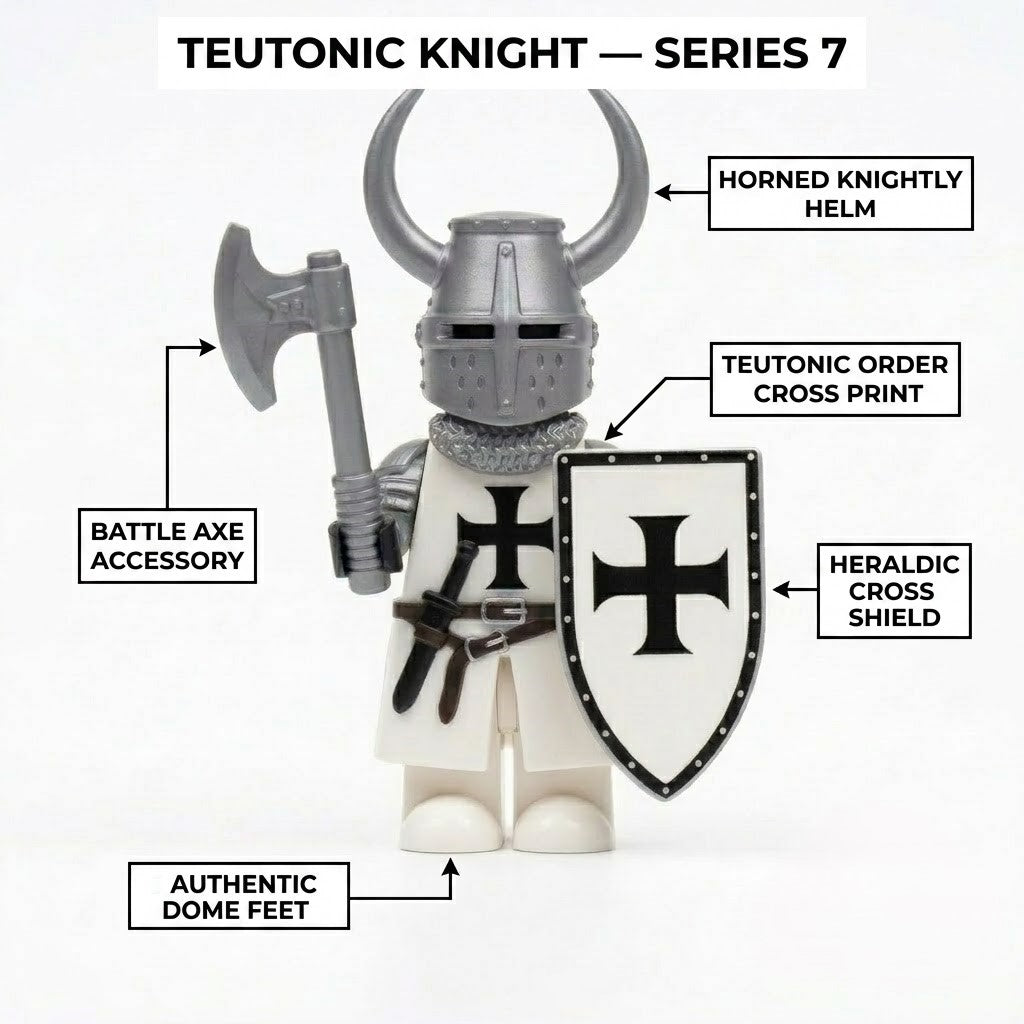 White Horned Teutonic Axeman Collectible Minifigure