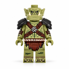 Green Orc Warrior Minifigure on white background
