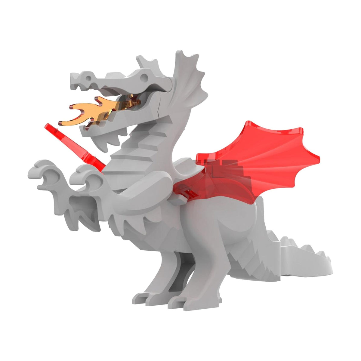 Stone Gray Dragon - Fire Wing Dragon - Brick Bros