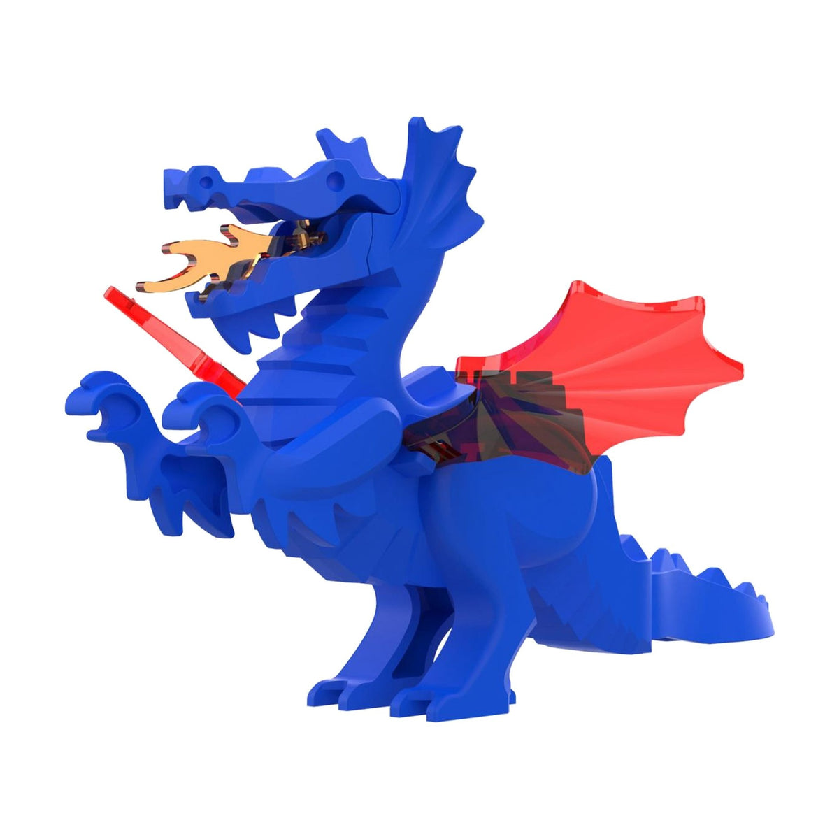 Royal Blue Dragon - Fire Wing Dragon - Brick Bros