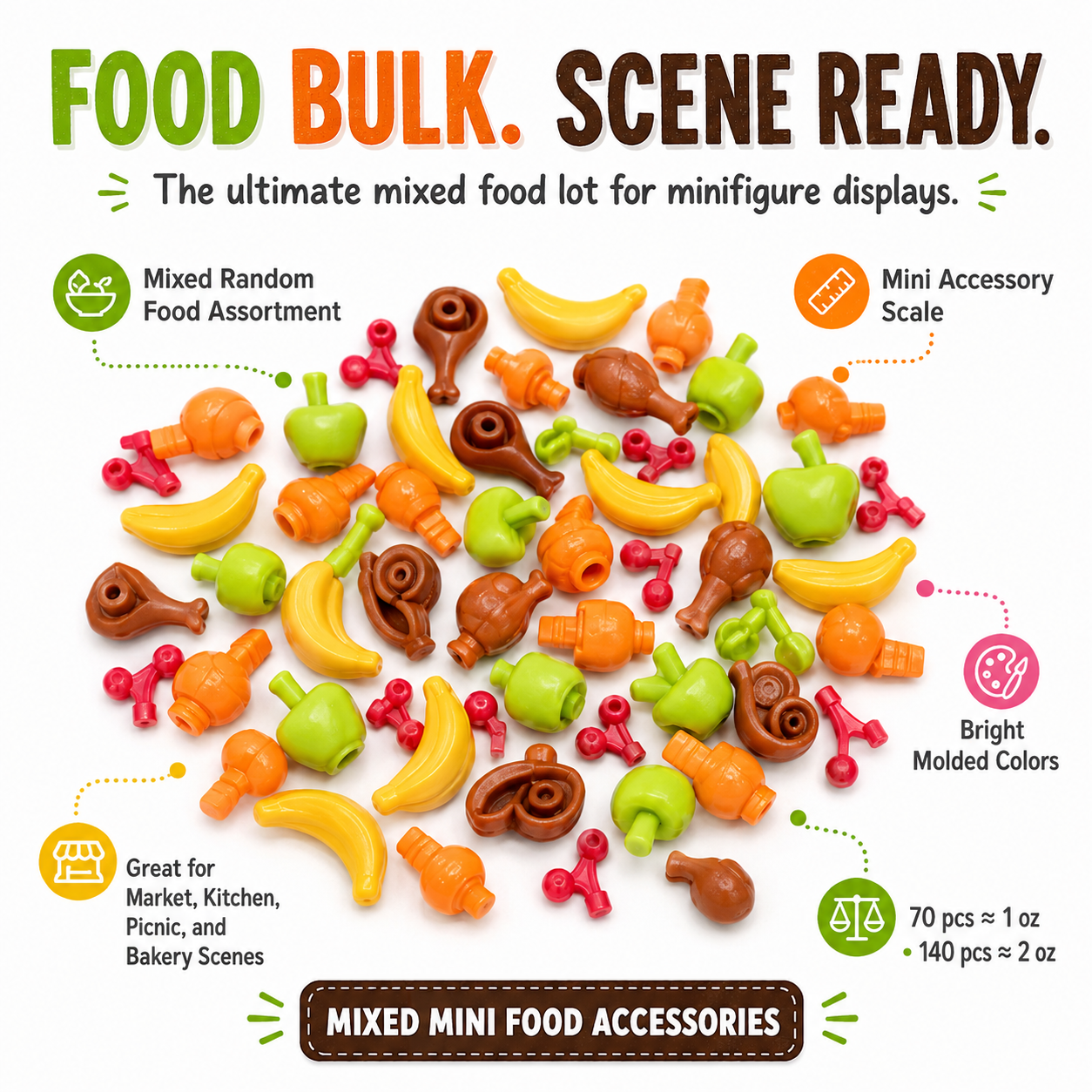 Mixed Mini Food Accessory Bulk Minifigure