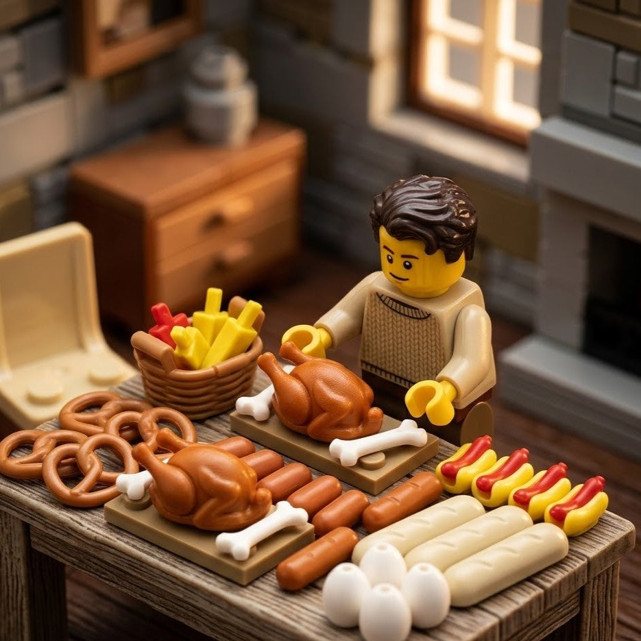 Mixed food scene - kitchen table