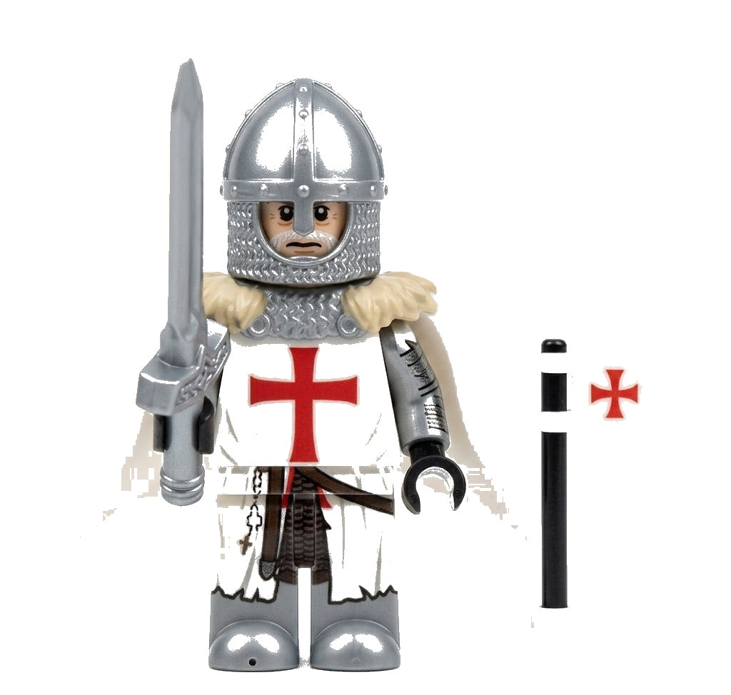 White Knights Templar Crusader Collectible Minifigure on white background