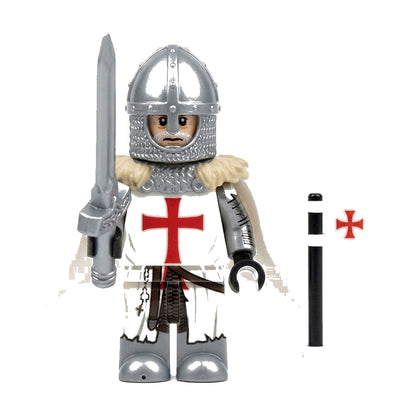 White Knights Templar Crusader Collectible Minifigure on white background