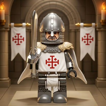 White Kingdom of Jerusalem Crusader Knight Collectible Minifigure