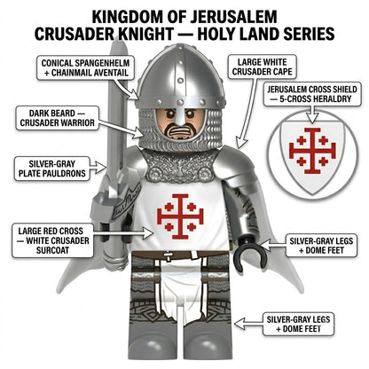 White Kingdom of Jerusalem Crusader Knight Collectible Minifigure