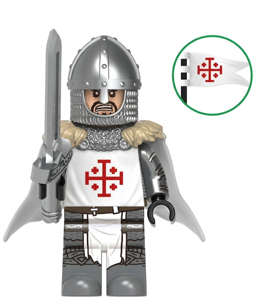 White Kingdom of Jerusalem Crusader Knight Collectible Minifigure