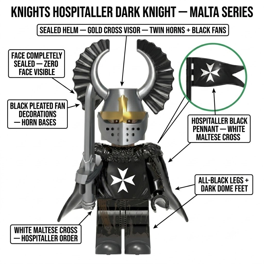 Black Hospitaller Dark Knight Collectible Minifigure