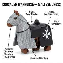Gray Maltese Cross Crusader Warhorse Minifigure Accessory